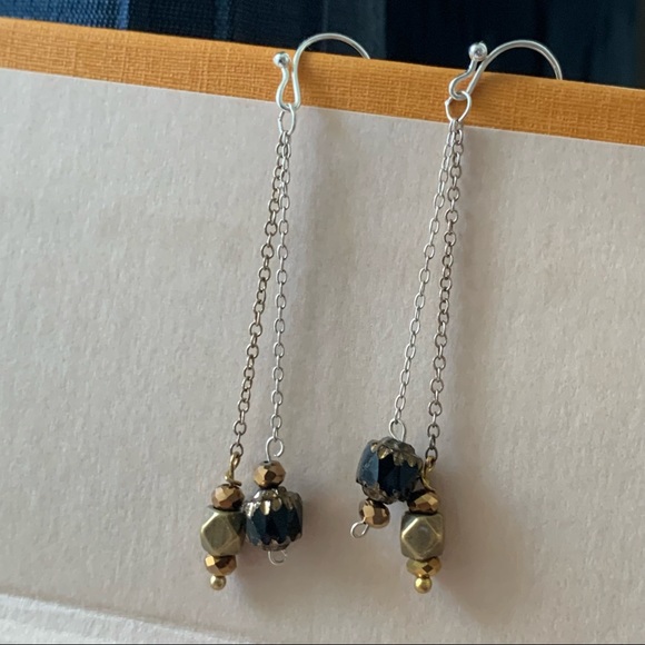 Lovely Star Vtg Cathedral Drop Earrings - Picture 6 of 11